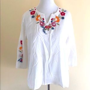 Embroidered white tunic
